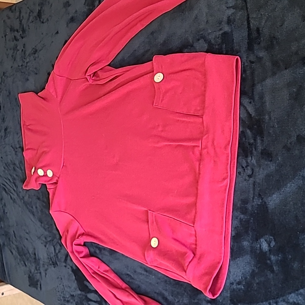 3/$15🚨WAS. $69  Leo ROSI  Long Sleeve Turtleneck Top with button details